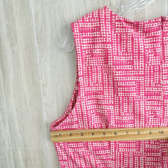 J.McLaughlin Sophia Sheath Dress Women XL Pink Sleeveless Caribe Square $218 - Picture 14 of 15